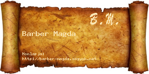 Barber Magda névjegykártya